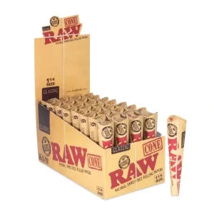 RAW Cone 1 1/4 - 6 Cones per Pack Available at ELMWood Smoke Shop on Elmwood Ave, Buffalo, NY